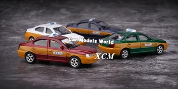 Rinkinys, 4 vnt Žaislų Modelius Elantra Pekino Taksi Automobiliai 7-8 cm, (Metalo ir Plastmasės)