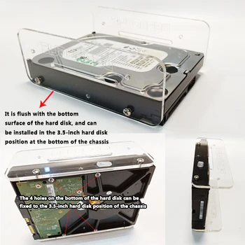 DIY3.5 colių kietasis diskas HDD akrilo laikiklis standžiojo disko dėžutė išorinį standųjį diską, 