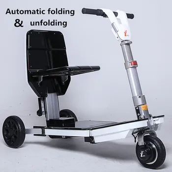 Mažas Elektros Mobilumo Motoroleris Bagažo Lankstymo Suaugusių Neįgalių Triratis Ličio Baterija Nešiojamas Motoroleris Vyresnio Amžiaus Žmonėms