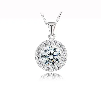 Šviečia Lab Diamond cz Pakabukas 925 sterlingas sidabro Šalis Vestuvių Pakabukas necalace moterų Nuotakos Žavesio Dalyvavimas Papuošalai