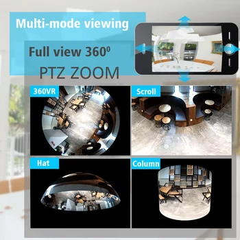 OUERTECH Visą vaizdą 1080P Matyti Visą Panoraminį WIFi Kamera, Infraraudonųjų spindulių Dviejų krypčių garso Belaidžio Namų Saugumo Smart IP VR Priežiūra