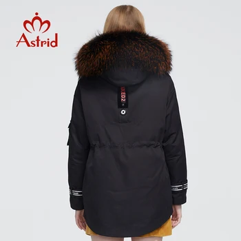 Astrid 2020 Nauji Žieminiai moteriški paltai moterims šiltas parko mados stora Striukė su meškėnas kailio gaubtas didelių dydžių moteriška apranga 3040