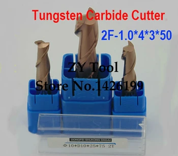 Cnc cutter įrankis volframo lydinio frezavimo cutter HRC60 2F*1.0*4*3*50,CNC staklės, frezavimo staklės, CNC frezavimo įrankiai, Nc įrankis