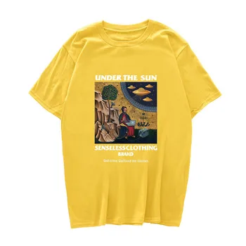 Juokinga Jėzus užsienietis UFO spausdinti trumparankoviai marškinėliai hip-hop atsitiktinis streetwear T-shirt vyrai hipster 2020 metų vasaros medvilnė tee viršų