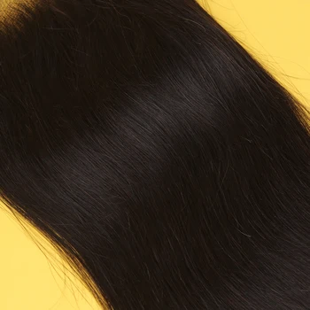 5x5 Tiesiai Nėrinių Uždarymo Artimųjų/Laisva Dalis Žmonių Plaukų Natūralią Spalvą Brazilijos Remy Plaukai Balinti Mazgas Su iš Anksto Nupeštos Kūdikio Plaukų