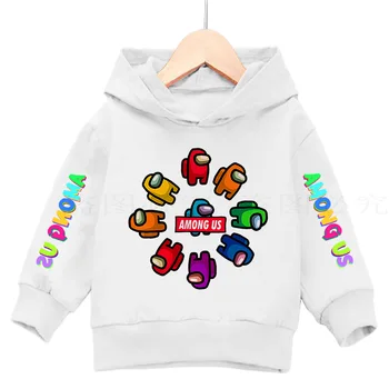 Tarp Mūsų, Berniukų&Mergaitėms su Gobtuvu ilgomis Rankovėmis Megztiniai Žaidimai Impostor Grafinis Vaikai Hoodie Vaikų 3D Hoodies Drabužių Streetwear