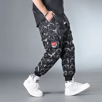 Hip-Hop Streetwear Simbolių Spausdinimo Ziajać Vyrų Negabaritinių Krovinių Kelnės Sweatpants Vyrų Jogger Kelnės Plius Szie 6XL 7XL HX414