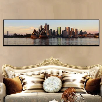 Sidnėjaus Operos Pastatas Upės Nuotraukos Spausdinamos Sienos Nuotrauka Už Kambarį Sienos Meno Apdailos Drobė, Tapyba