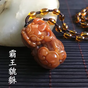 Puikus Huang Long Jade Amuletas kietas PiXiu Pakabukas likimo Žvėris Pasisekė kabinti Talismanas