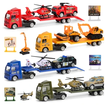 1:64, Bortiniai Priekabos Sunkvežimių Žaislas Lydinio Priekaba Inžinerijos Roller Ekskavatorius Krautuvas, Krautuvas Modelio Automobilių Žaislai Berniukams, Vaikų Dovanų