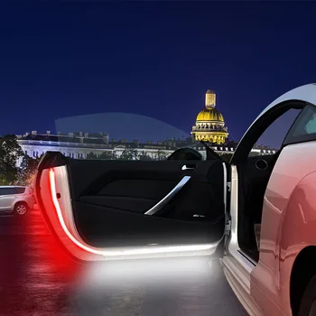 Automobilių Durų Atidarymo Įspėjamieji Žibintai LED Sveiki Dekoro Lempos Juostelėmis Susidūrimo Saugos Universaliųjų Automobilių Šviesos 2vnt/daug