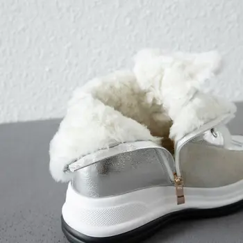 MORAZORA 2020 Nauji žieminiai batai moterims, batai, pobūdžio vilnos karvės oda storas kailis šiltas sniego batai nėrinių platformos batai