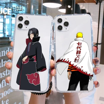 PUNQZY Anime Naruto Itachi Minkštos TPU Telefono dėklas Skirtas Iphone 12 PRO MAX 7 8plus 11 PRO XR XS MAX Sasuke Naruto Matinis Minkštos TPU Atveju