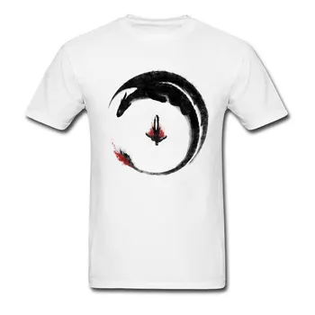 T-Shirt Vyrams Vikingų Drakonas Emblema T Marškinėliai Spausdinami Trumpas Rankovės Kinų Stiliaus Marškinėlius vatos Pagaliukai Trišakiai, baltus Drabužius Slim Fit
