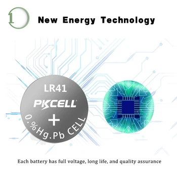 40Pcs/4card PKCELL 1,5 V LR41 3TN žiūrėti baterijos SR41W 392 192 192A LR736 Mygtuką cell baterijos termometro baterijos