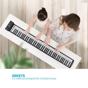 88 klavišą vieną toną suristi pianinas portable silikoninis vandeniui fortepijono klaviatūros biginner ir lauko vaikų dovanų