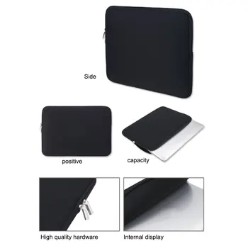 Nešiojamas Rankovėmis Minkštas Dėklas su Užtrauktuku 12 13 14 15 15.6 colių Krepšys Case Cover for MacBook Air Pro Ultrabook Sąsiuvinis Tablet
