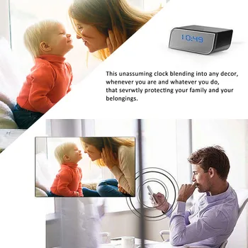 HD 1080P Wi-fi IP Kamera Laikrodis Home Security P2P ir SPINDULIŲ Naktinio Matymo Livecam Signalizacija, vaizdo Kameros Skaitmeninis Laikrodis, Vaizdo Kamera DVR Kamera