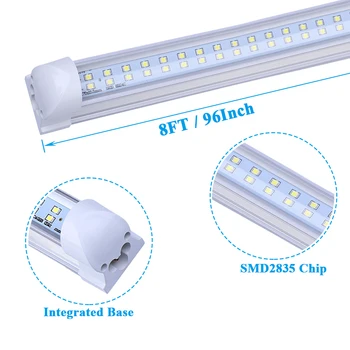8FT LED Vamzdis Šviesos Super Šviesus 72W SMD2835 LED Lemputės 6000K Šalta Balta 2.4 M 8 PĖDŲ LED lempa Lempos Parduotuvės Sandėlio Šviesos Akcijų MUS