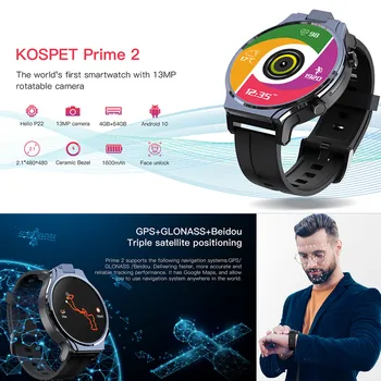 Kospet-Prime 2 Smart Watch Telefono 2.1 colio 13MP Pasukti Fotoaparato 480x480 Ekranas Multi-sporto Vandeniui Smartwatch Verslo