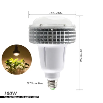 100W 150W LED Grow Light COB Didelės Galios Chip Šiltai Balta E27 Augimo Lemputė Phytolamp Kambarinių Augalų Šiltnamio efektą sukeliančių Hydroponics Palapinė