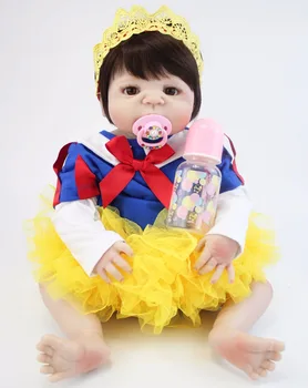 55cm Full Silikono Reborn Baby Doll Žaislas Tikroviška Vinilo Naujagimių Princesė Kūdikiams Bebe Gyvas Puikus Gimtadienio Dovana Mergaičių Boneca