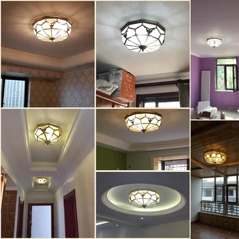 Šiuolaikinės vario šviesa kambarį lubų lempa miegamasis derliaus apšvietimo balkono lubų lempa valgomasis žalvario rungtynių virtuvė