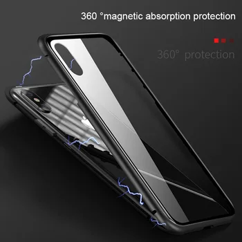 Magnetų generatoriai; Magnetiniai Adsorbcijos Metalo, Hard Case For iPhone XS Max X XR SE 2020 6 6S 7 8 Plius 6Plus 7Plus 8Plus grūdinto stiklo dangtis