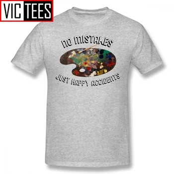 Vyrai Bob Ross T Shirts BOB ROSS JOKIŲ KLAIDŲ LAIMINGAS nelaimingų ATSITIKIMŲ T-Shirt Spausdinti Mielas Marškinėliai, Mados Negabaritinių Marškinėlius