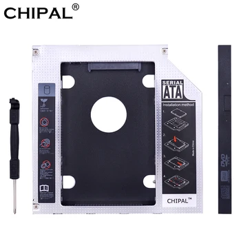 CHIPAL 10vnt Aliuminio Universalus 2nd HDD Caddy 9.5 mm SATA 3.0 2.5