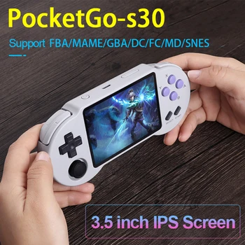 PocketGo S30 32/64/128GB Retro Nešiojamų Žaidimų Konsolės 3.5 colių IPS Built-In 10000 Vaizdo Žaidimai Įkrovimo Pocket Kišeninių