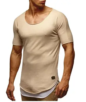 Karštą Vasaros Vyrai T-Shirt Vyrų Slim Fit O Kaklo viršūnes&tee kvėpuojantis Trumpas Rankovės Raumenų Medvilnės marškinėliai Atsitiktinis Henley t Shirts