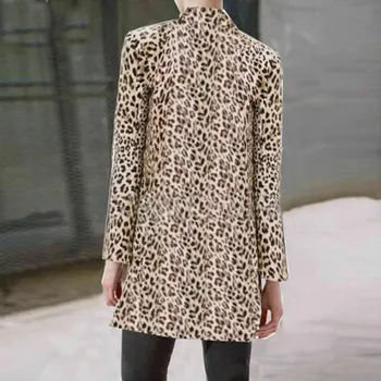2019 Naujus moteriškus Prabangūs Paltai Moterims Kailis Žiemą Šilta Mada Leopardas Spausdinti moteriški Paltai Striukės Casaco Ponios Naujų Drabužių