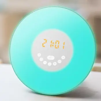 Spalvinga LED Elektroninis Laikrodis-Žadintuvas, Imituojant Saulėtekio Ir Saulėlydžio Pobūdžio pažadinimo Miego Muzika Spalvinga Naktį Šviesos