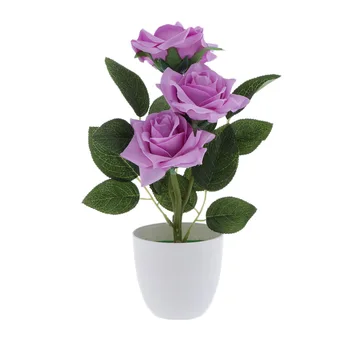 Tikroviška Rose Šilko Gėlių Puokštė Bonsai Vazoninių Padirbtų Augalų Renginių Vakarienė