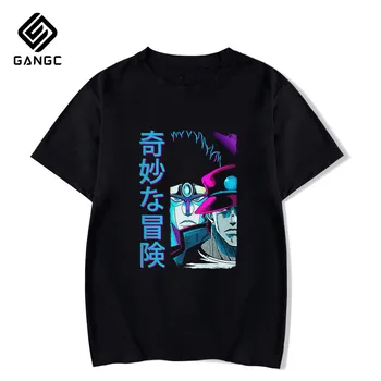Jojos Keistų Nuotykių Kietas VYRIŠKI Marškinėliai Mados Dizaino Vyrų Atsitiktinis Anime Hip-Hop ' Harajuku Streetwear Vasaros Drabužių T-Shirt