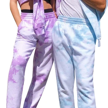 Plus Size Neon Kaklaraištis Dažų Poilsiu Aukšto Juosmens Ilgai Baggy Pants Moterų Sweatpants Laisvas Kelnes 2020 M. Rudens-Žiemos Drabužių Streetwear