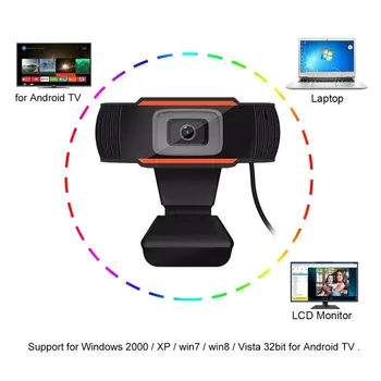 Naujas 360 Laipsnių kampu Pasukti 2.0 HD Kamera 1080p USB Kameros, Vaizdo Įrašymo Web Kamera Su Mikrofonu PC Kompiuteris