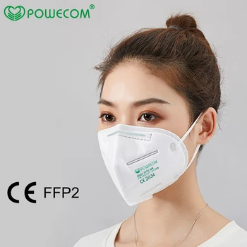 Powecom FFP2 Kaukė 9501 Lankelį Stiliaus Apsauginės Veido Kaukės, Respiratorius 95% Filtravimo Burną, Mufelinė Dangtelis su CE Greitas Pristatymas