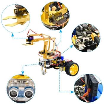 Keyestudio 4DOF Mechaninė Rankos Robotas Automobilių Mokymosi Starter Kit W/PS2 Contoller už Arduino Robotas/Support 