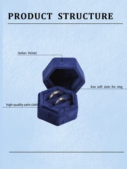 Papuošalai Atveju Custom Romantiška Saldus Prabanga Mažas Aksomo Vestuvinis Žiedas Auskarai Dėžutę