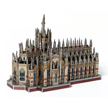 Italija Duomo di Milano Pasaulio Labai Architektūros 3D Puzzle Metalo Modelio Rinkiniai, 255 Gabalus, 