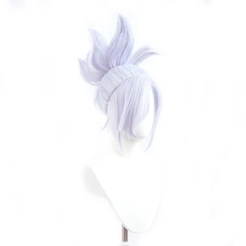 LOL Suskaldytas Dvasia Žiedai Šviesiai Violetinės spalvos plaukai surišti į uodegą Sintetinių Plaukų Karnavalas Helovinas Šaliai Vaidmuo Žaisti Cosplay Perukai+ Nemokamas Perukas Bžūp