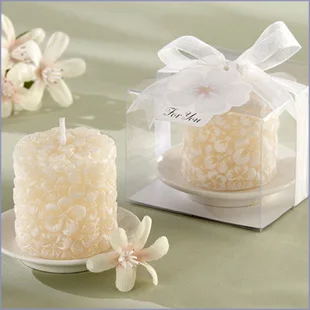 Vestuvių naudai dovana, o dovanos -- Vestuves Suvenyrų Plumeria Gėlių Kvapus Žvakė su Keramikiniu Žvakių Laikiklis 50pcs/daug