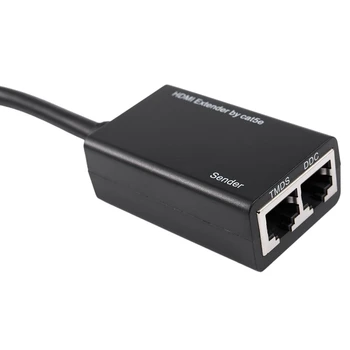 HDMI Per RJ45 CAT5e UTP CAT6 LAN Ethernet Extender Kartotuvas 1080P 3D 100ft