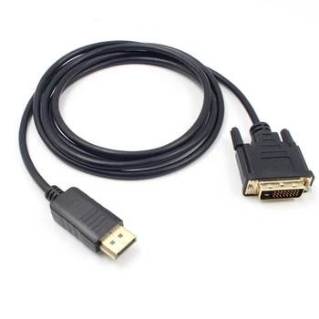 1 vnt 6FT 1,8 M Display Port DP Male DVI-D Male Adapter Cable Core Laido Naujausias Kompiuteriniai Kabeliai Jungtys