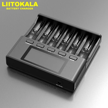 LiitoKala Lii-S6 Lii-PD4 Lii-500S 3.2 3.7 V V 18650 Akumuliatorių kroviklis 6-Lizdas Auto-Poliškumas Aptikti 26650 21700 18500 AA AAA baterijos