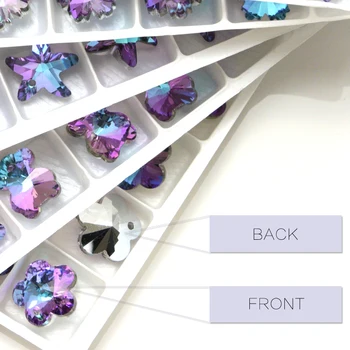 Kaip 14mm Snaigės Forma, Pandant 2020 nauja violetinė spalva, viena skylė stiklo, krištolo Akmenimis sniego gėlių skylės masės Dėl flip flop auskarai