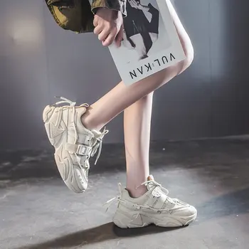 YRRFUOT 2020 m. Rudenį Moterų Laisvalaikio Bateliai Lauko Storio Apačioje Solf Moterų Sneaker Vulkanizuoto Avalynė Zapatos Mujer Moterų Fashin Batai