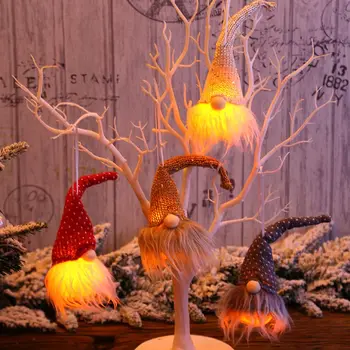 Kalėdų Miško Žmonių su Šviesos Dekoratyvinės Pakabukas Poilsio Namų Židiniu, Valgomasis Stalas Apdaila
